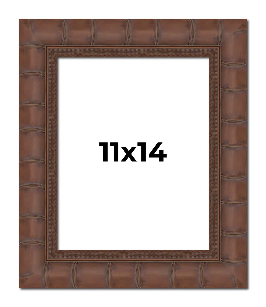 11x14 Wide Bamboo Picture Frame with UV-Resistant Acrylic & Acid Free Backing, Available in 4 Finishes - Brown, Black, Silver, and Natural